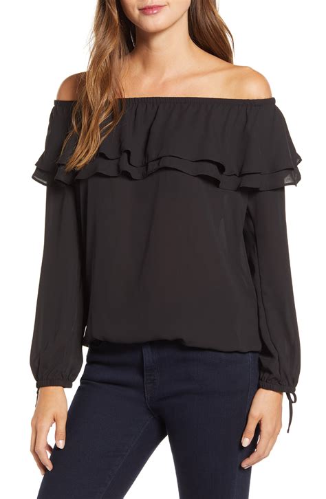 michael kors ladies shirts|Michael Kors off shoulder top.